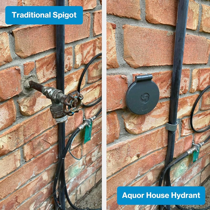 Aquor صنبور حديقة V1+ مقاوم للصقيع، صنبور خارجي مع صمام مضاد للشفط مع توصيل سريع، صنبور حائط مقاوم للصقيع، عمود بطول 8 بوصات، عمق تركيب 9-3/4 بوصة، رمادي داكن - Image 4